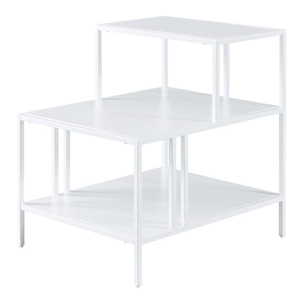 Soffbord Kumlinge 50x60x60 cm stål vit [en.casa]