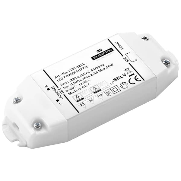 Dehner Elektronik LED transformator, LED driver Konstantspänning 30 W 1.25 A 24 V/DC Överbelastningsskydd, Överspänning