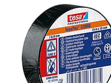 Isoleringstape sort - 15mm x 10m