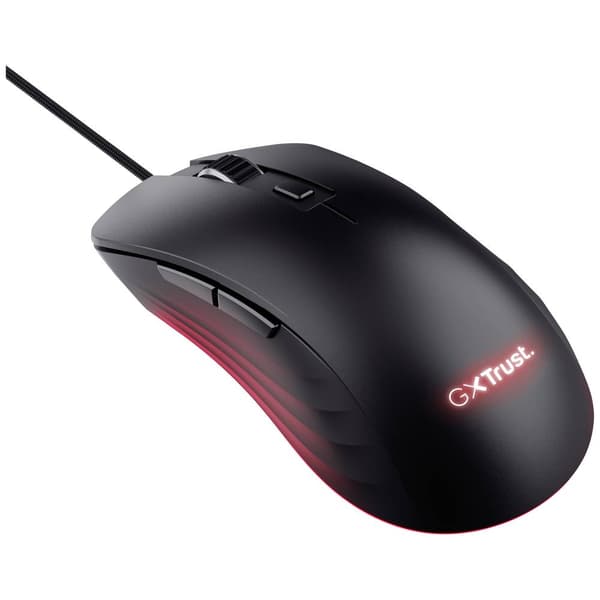 Trust GXT924 YBAR+ Gaming-mus Sladd Optisk Svart 6 Knappar 25600 dpi Upplyst Svart
