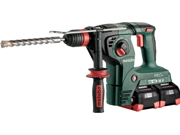 METABO. HAMMER KHA 36-18 LTX 32 2x18V 4x8.0Ah LiHD 3.1J CASE +5 CHISELS %%%