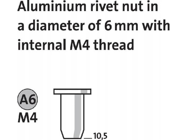 Novus 045-0041, Drivnit, Gjuten aluminium, Gjuten aluminium, Platt huvud, 1,05 cm, 17 g