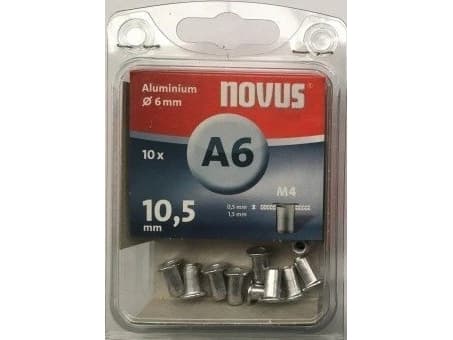 Novus 045-0041, Drivnit, Gjuten aluminium, Gjuten aluminium, Platt huvud, 1,05 cm, 17 g
