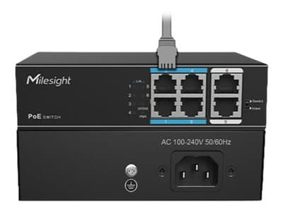 Milesight MS-S0204-EL - Switch - 4 x 10/100 (PoE+) + 2 x 10/100 (opplink) - stasjonær, veggmonterbar - PoE+ (65 W)
