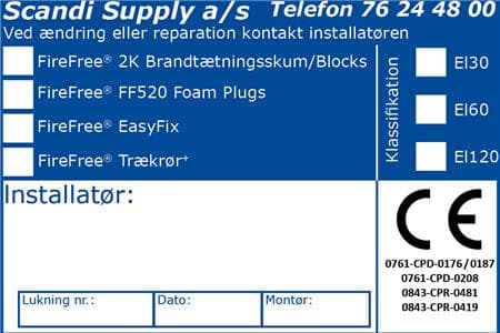 FireFree CE-märkt stickpropp-2K-EasyFix-dragrör, 10st per påse