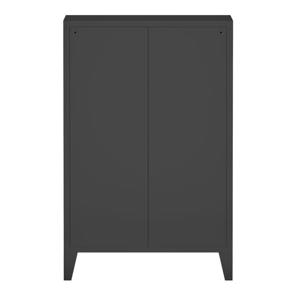 Metallbyrå Hämeenlinna med 4 lådor 92x80x40 cm svart [en.casa]