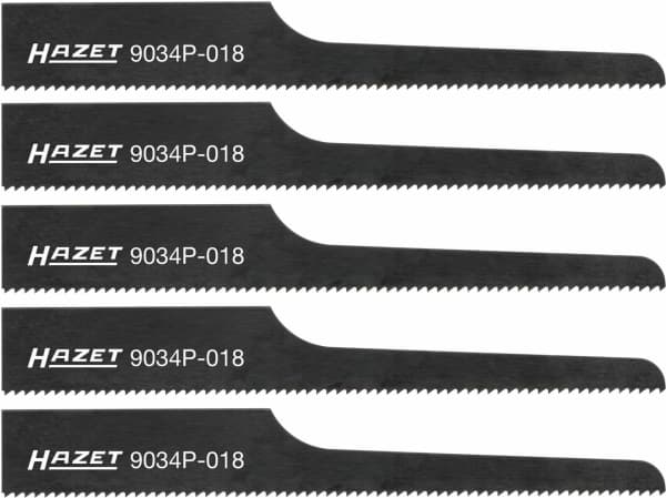 HAZET 9034P-018/5, Figursågblad, Svart, 9,3 cm, 5 styck
