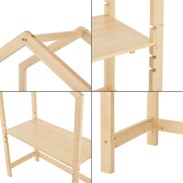 Skrivbord Suså för barn med justerbar bordsskiva 160x110x50 cm furu [en.casa]