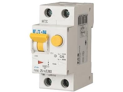 EATON RCD/MCB, 32 A, 30 mA, brytarens utlösningskurva C, 1 pol + N, RCD-utlösningskaraktäristik A