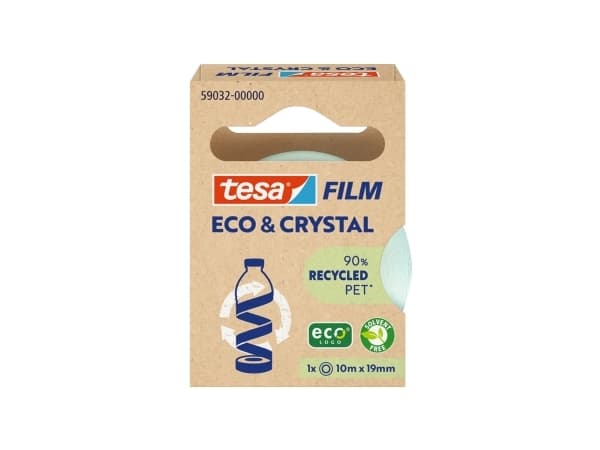 TESA Eco & Crystal, 10 m, Polyetentereftalat (PET), 19 mm