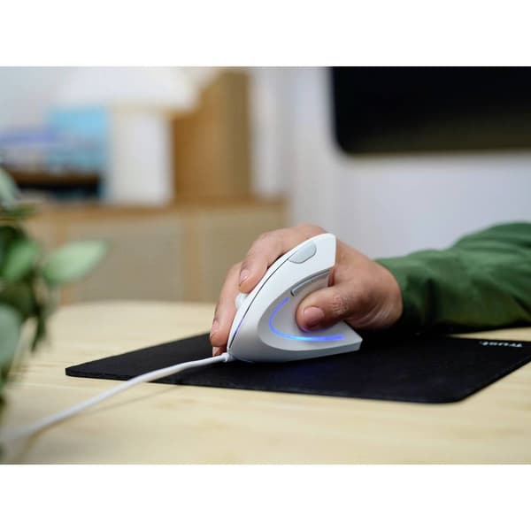 Trust VERTO ERGO WiFi mus Sladd Optisk Vit 6 Knappar 1600 dpi Ergonomisk