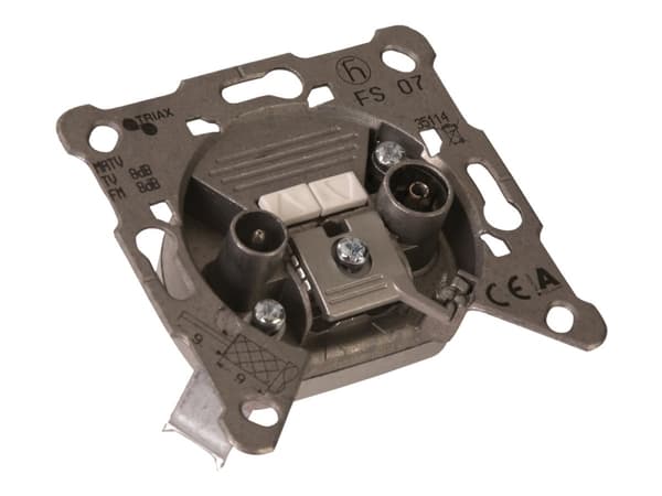 Triax FS 07 - Strömuttag - IEC-kontakt x2 Metallisk