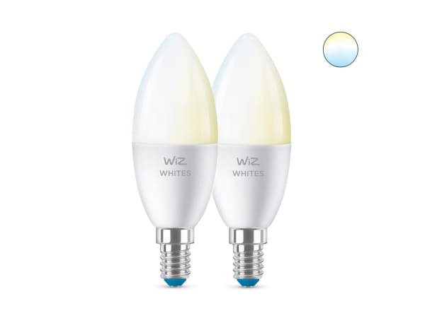 WiZ Kynttilälamppu 40 W C37 E14 x2, Älylamppu, Wi-Fi, Valkoinen, LED, E14, Multi
