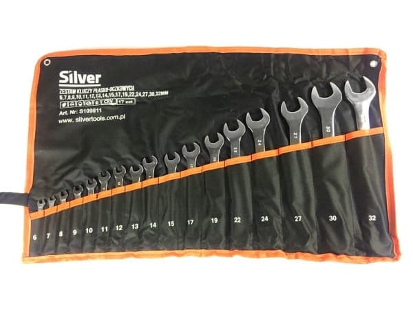 SILVER FLAT ANGLAT ANGLE WRENCH 17 kpl /Silver