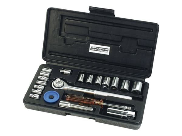 Brüder Mannesmann hylsysarja metrinen 1/4 (6,3 mm), 3/8 (10 mm) 20 kpl M 206