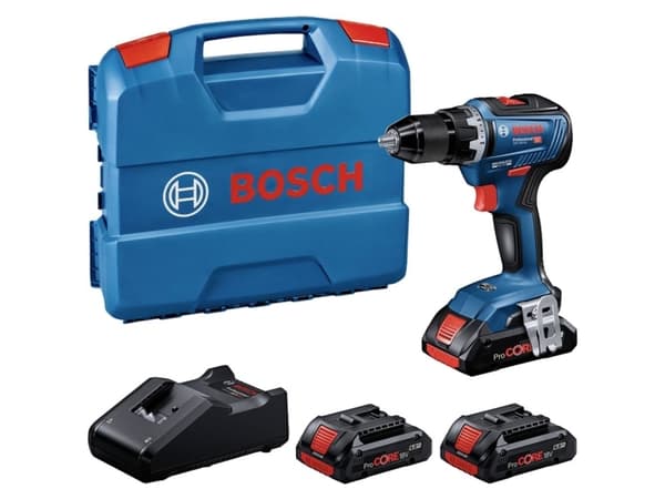 Bosch GSR 18V-55 Professional - Bohrer/Schrauber - schnurlos, Akkuruuvinväännin, Pistoolikahva, Musta, Sininen, Ripustinkoukku, 1800 RPM, 460 RPM
