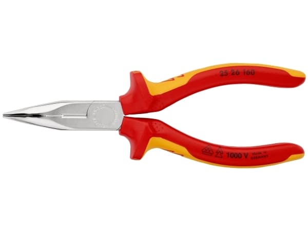 Knipex 25 26 160, Diagonal tang, Kromvanadiumstål, Plast, Oransje, Rød, 160 mm, 144 g