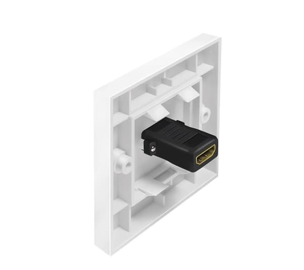 LogiLink kopplingsdosa, HDMI hona - HDMI hona, vit Ytmonterad dosa med 1 anslutning, 86 x 86 mm, för skruvmontering, - 1 st (AH0017)