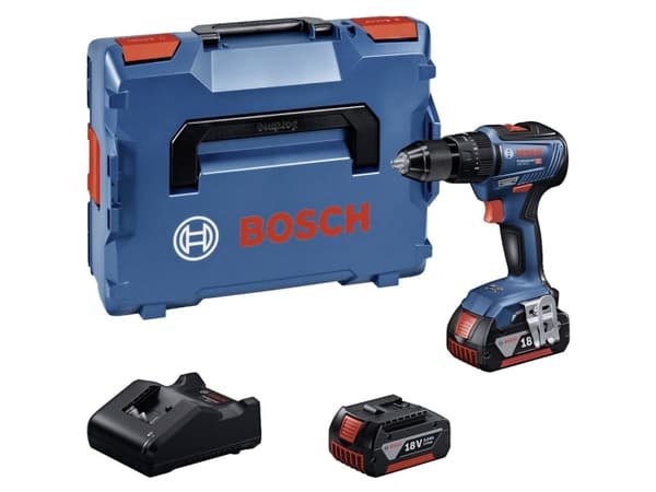 Bosch GSB Professional 18V-55 - Hammerbor/driver - trådløs - 2 hastigheter 13 mm - 55 N·m - 2 batterier - 18 V