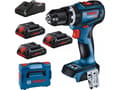 Miniatyrbilde 2 av 3: Blå Bosch Slagboremaskine GSB 18V-90 C 3x4,0Ah