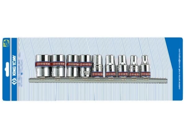 King Tony tomme 6-punkts stikkontakter 1/4"; 5/32-1/2" mm 9 stk. (2509SR)