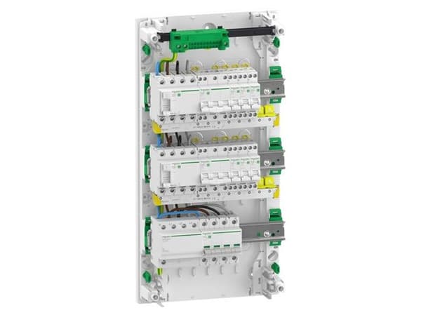 SCHNEIDER ELECTRIC Esiasennettu Resi9 XP PW-kytkintaulu, 3 riviä 13M: 1xAFB 1xSPD + 2xRCD + 1xC16A 1PN + 5xC10A 1PN 1xC16A 3PN + 1xC10A 3PN