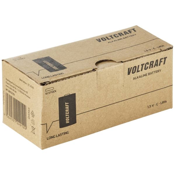 Batteri R14 (C) VOLTCRAFT Industrial LR14 Alkaliskt 1.5 V 8000 mAh 10 st