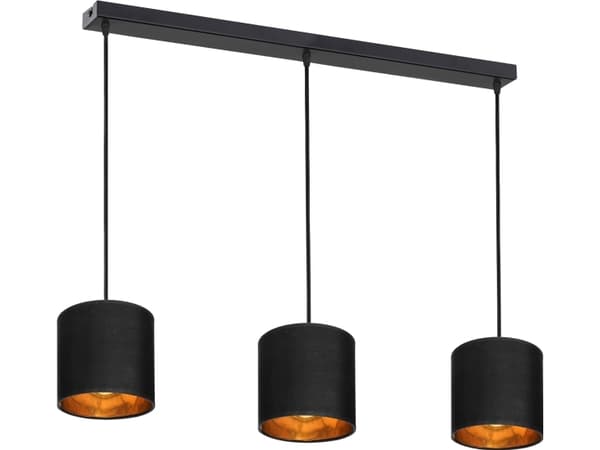 Orno NEVA hengelampe, hengelampe, maks effekt. 3x60W, E27, sort, stripe