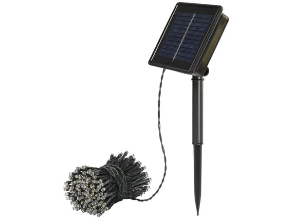 Sygonix Solar Light Chain SY-5596928 Varmvit, Kallvit Svart, Standardgrön (satin)