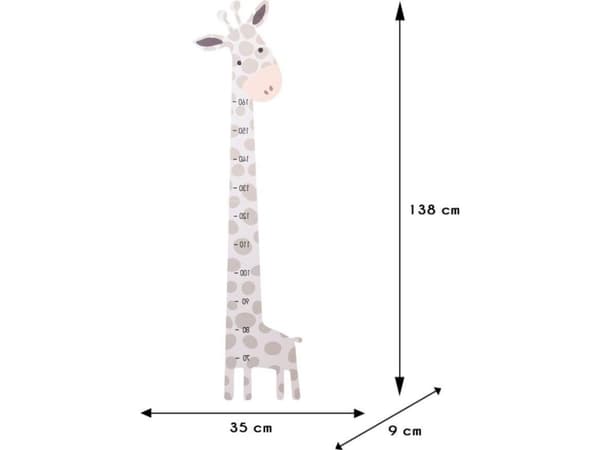 Kids Collection Barnehøydetabell for barn GIRAFFE på veggen