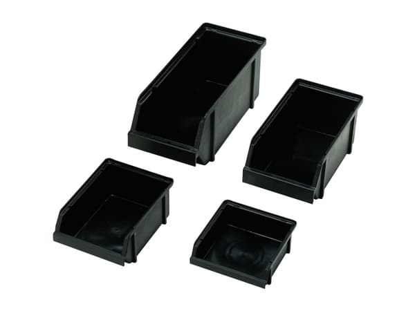 raaco ESD Lagerkasse 4-280, Polypropylen, Sort, 5 kg, 125 mm, 228 mm, 101 mm