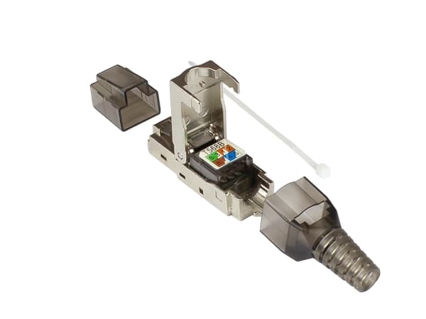 Alcasa GC-N0147, RJ-45, Musta, Hopea, Läpinäkyvä, Uros, Suora, Cat6a, S/UTP (STP)