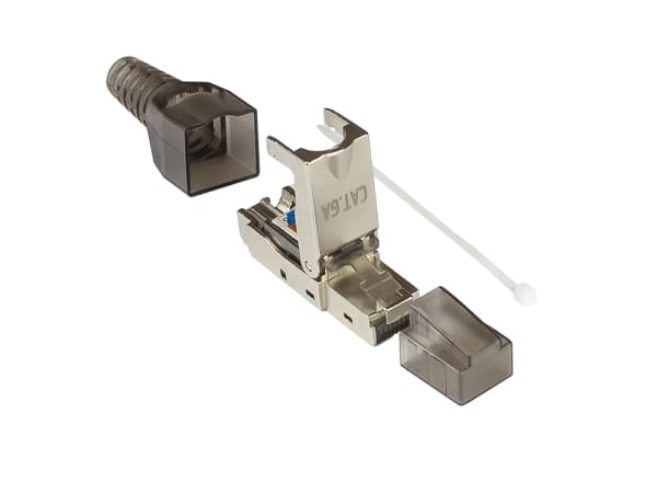 Alcasa GC-N0147, RJ-45, Musta, Hopea, Läpinäkyvä, Uros, Suora, Cat6a, S/UTP (STP)