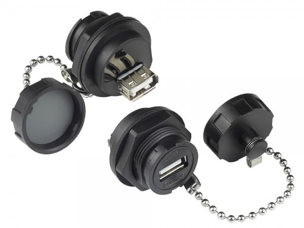 Alcasa IC04-U205, USB A, Sort, Hunstik, Lige, Polybuteenitereftalaatti (PBT), Polyvinyylikloridi (PVC), IP65, IP67
