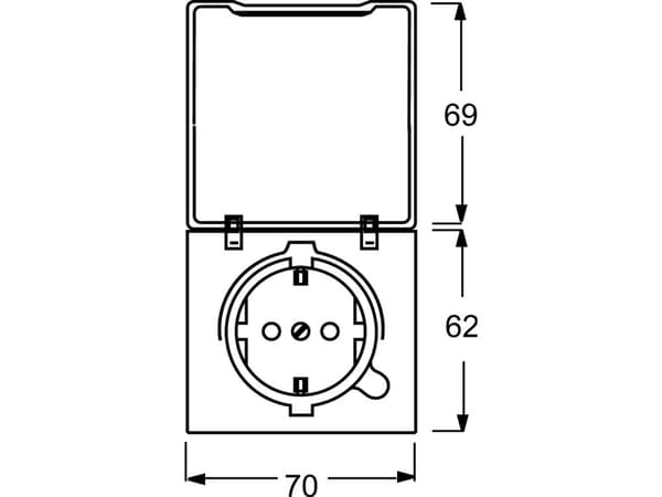 Busch-Jaeger 2064-0-0301, CEE 7/3, 2P+E, Hvid, IP44, 250 V, 16 A