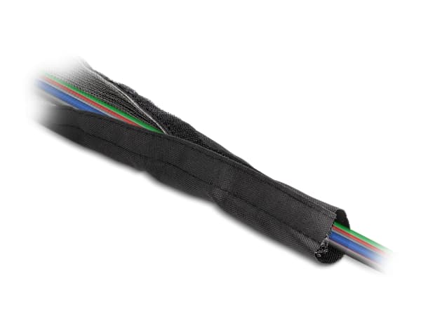 Delock - Kabelhanteringsfodral - 30 mm, braided, EMI shielding, heat resistant, with hook-and-loop fasteners - 1 m - svart