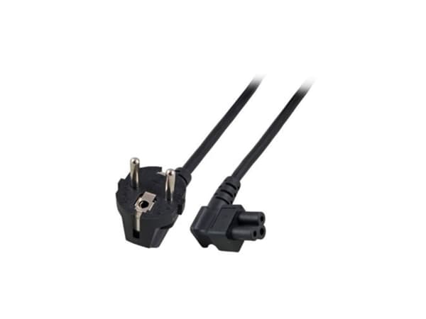 ACT Powercord mains connector CEE 7/7 male (angled) - C5 (angled) black 1 m
