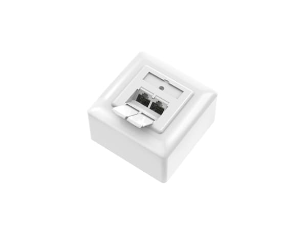 Hama 00300029, 2 x RJ-45, 6a, Skruvar, Vit, 1 styck