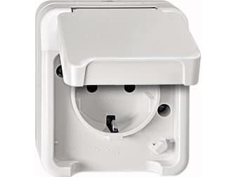 Merten MEG2300-8029, CEE 7/3, CEE 7/4, Grå, Termoplast, IP44, 250 V