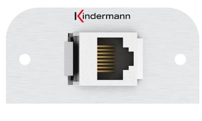 Kindermann 7441000526, RJ-45, 1 moduuli(a), Alumiini, Alumiini, 54 mm, 54 mm Alumiini