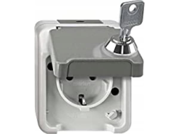Merten MEG2423-8029, Grå, IP44, 250 V, 16 A, 73 mm, 70 mm