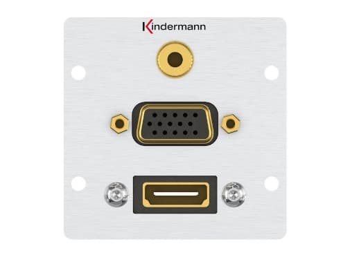 Kindermann 7444000586, HDMI + VGA + 3,5 mm, 1 modul(er), Aluminium, Aluminium, 50 mm, 5,8 cm