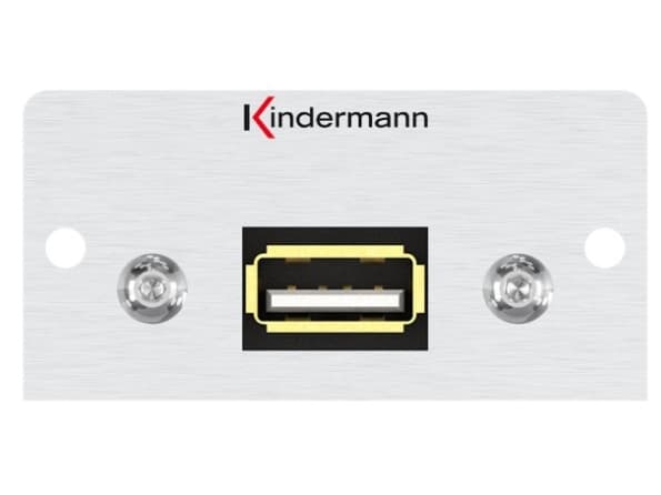 Kindermann 7444000922, USB, USB 2.0, alumiini, alumiini, alumiini, 5 V, 50 mm