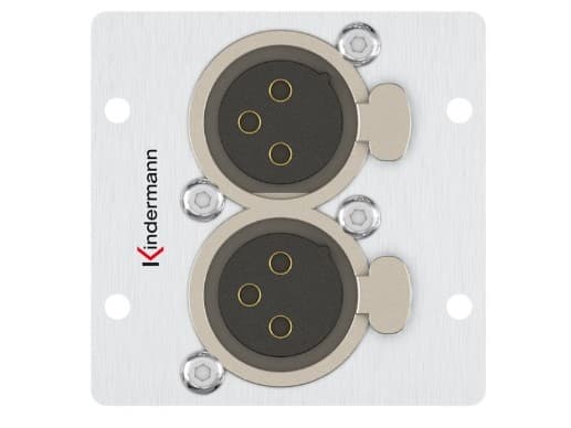 Kindermann 7444000579, 2 x XLR, 1 modul(er), aluminium, aluminium, 50 mm, 5 cm