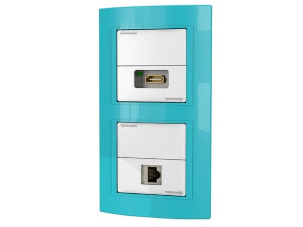 Kindermann 7456 000 543, RJ-45 + HDMI, 5e/6, Valkoinen, 6 cm