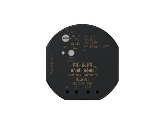 JUNG FM UD 20250 UP, Dimmeaktuator, Flush-montert, 868 MHz, 20 mW, 100 m, Sort