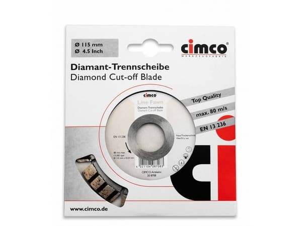 Cimco 208716, Hiomalaikka, Betoni, Kivi, Diamond, Valkoinen, Pyöreä, 2,22 cm