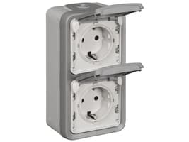Legrand 069744, Typ F, Skruvar, Grå, IP44, 250 V, 16 A Grå