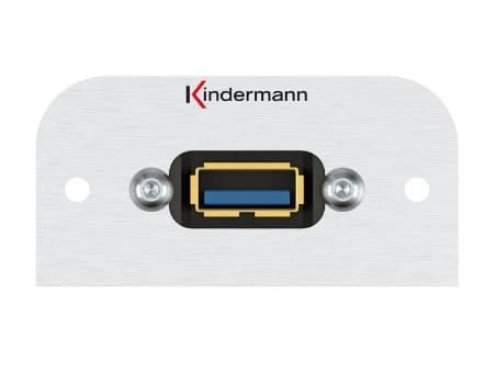 Kindermann Konnect 54 alu - Modulares Faceplate-Snap-In - USB Type A (7441000529)