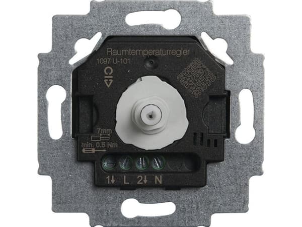 Busch-Jaeger 1097 U-101, Termostaattilaite, Upotuskiinnitetty, IP20, Musta, Harmaa, AC, 230 V
